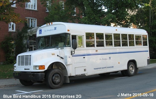 BUS/AUTOBUS: Blue Bird Handibus 2015 Entreprise 2G