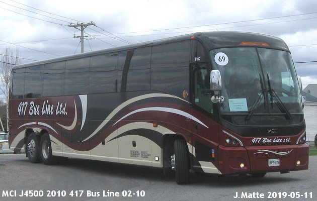 BUS/AUTOBUS: MCI J4500 2010 417 Bus Line