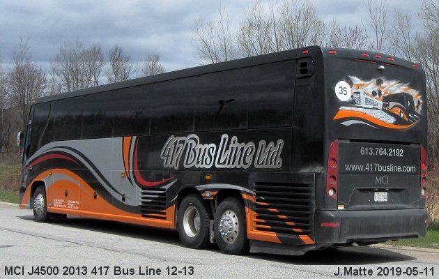 BUS/AUTOBUS: MCI J4500 2019 417 Bus Line