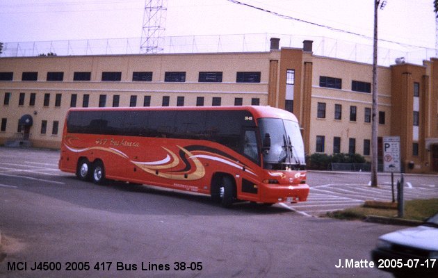 BUS/AUTOBUS: MCI J4500 2005 417 Bus Lines