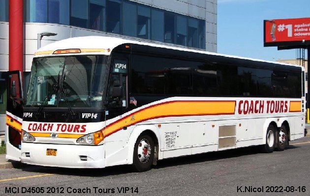 BUS/AUTOBUS: MCI D4505 2012 Coach Tours