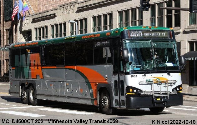 BUS/AUTOBUS: MCI D4500CT 2021 Minnesota Valey Transit