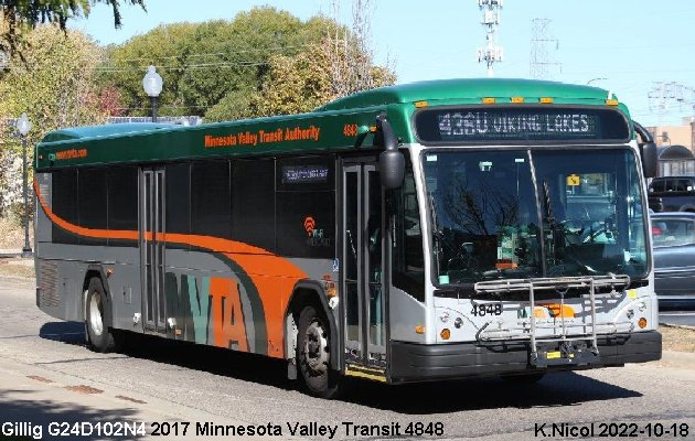 BUS/AUTOBUS: Gillig G27D102N4 2017 Minnesota Valey Transit