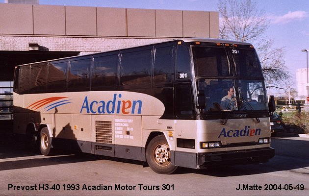 BUS/AUTOBUS: Prevost H3-40 1993 Acadian Motor Tours