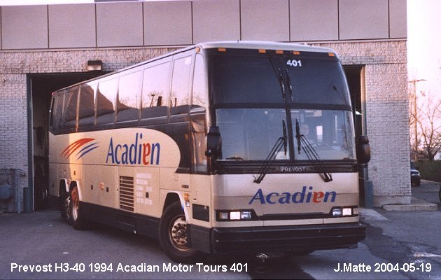 BUS/AUTOBUS: Prevost H3-40 1994 Acadian Motor Tours