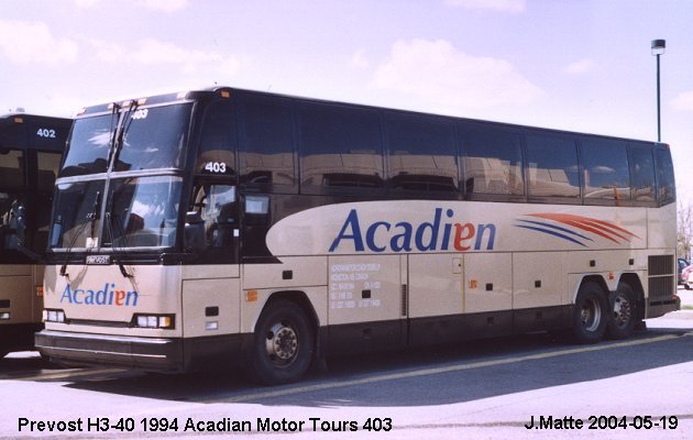 BUS/AUTOBUS: Prevost H3-40 1994 Acadian Motor Tours