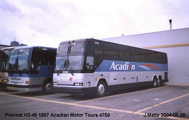 BUS/AUTOBUS: Prevost H3-45 1997 Acadian Motor Tours