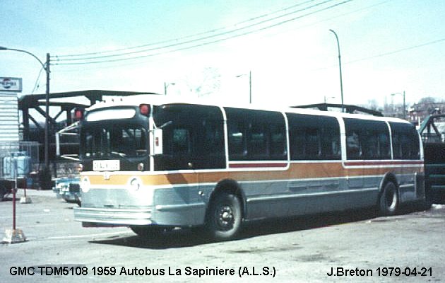 BUS/AUTOBUS: GMC TDM5801 1959 La Sapiniere