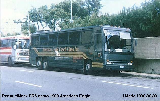 BUS/AUTOBUS: Renault/Mack FR 3 1989 American Eagle Coach Lines