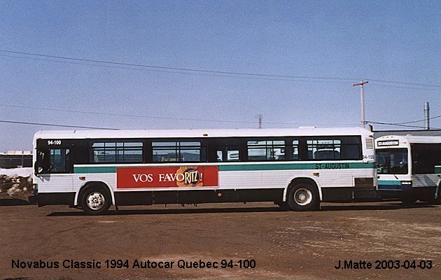 BUS/AUTOBUS: Novabus Classic 1994 Autocar Quebec