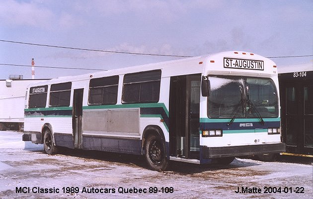 BUS/AUTOBUS: MCI Classic 1989 Autocar Quebec