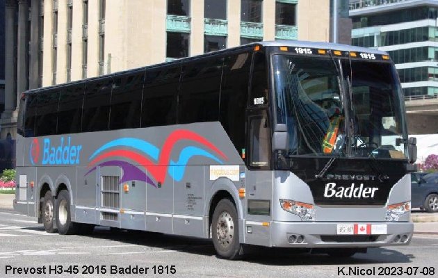 BUS/AUTOBUS: Prevost H3-45 2015 Badder