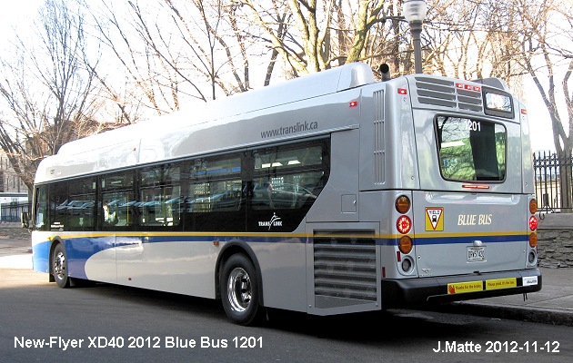 BUS/AUTOBUS: New Flyer XD 40 2012 Blue Bus