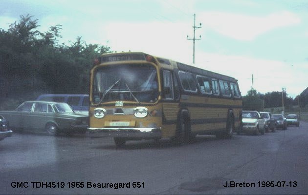 BUS/AUTOBUS: GMC TDH 4519 1965 Beauregard