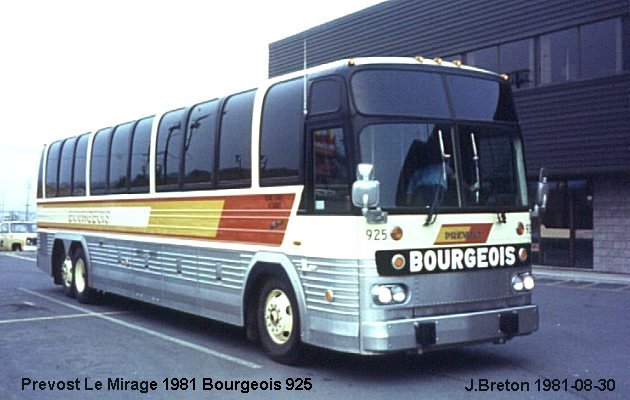 BUS/AUTOBUS: Prevost Le Mirage 1981 Bourgeois