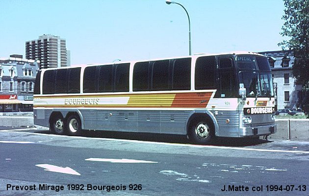 BUS/AUTOBUS: Prevost Mirage 1992 Bourgeois