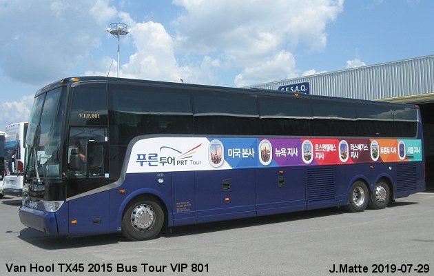 BUS/AUTOBUS: Van Hool TX45 2015 Bus Tour Inc.