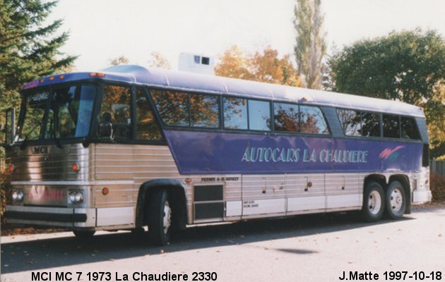 BUS/AUTOBUS: MCI MC 8 A 1976 Chaudiere