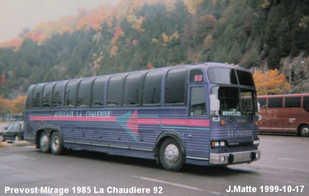 BUS/AUTOBUS: Prevost Mirage 1985 Chaudiere