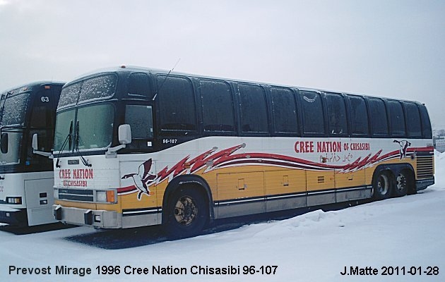 BUS/AUTOBUS: Prevost Mirage 1996 Cree Nation