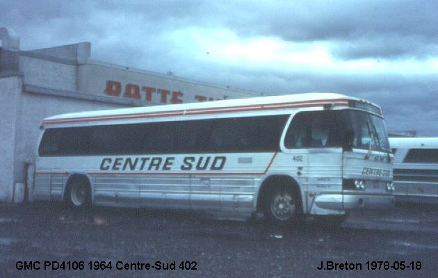 BUS/AUTOBUS: GMC PD 4106 1964 Centre Sud