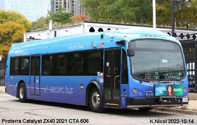 BUS/AUTOBUS: Proterra Catalyst ZX40 2021 Chicago Transit