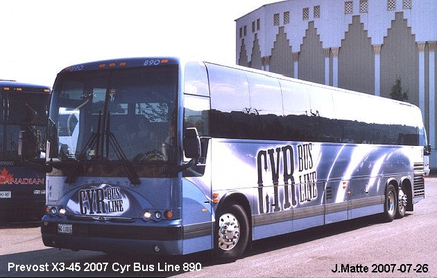 BUS/AUTOBUS: Prevost X3-45 2007 Cyr Bus Line
