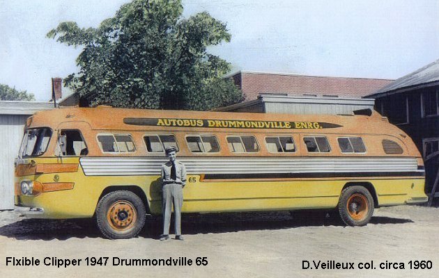 BUS/AUTOBUS: Flxible Clipper 1947 Drummondville