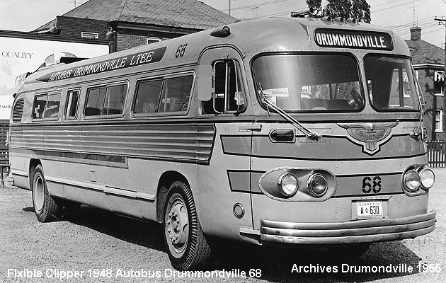 BUS/AUTOBUS: Flxible Clipper 1948 Drummondville