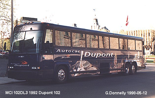 BUS/AUTOBUS: MCI MC 102 DL 3 1992 Dupont