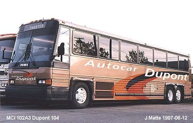 BUS/AUTOBUS: MCI MC 102 A 3 1991 Dupont