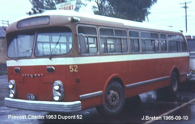BUS/AUTOBUS: Prevost Citadin 1953 Dupont