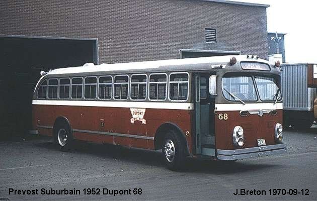 BUS/AUTOBUS: Prevost Suburbain 1952 Dupont