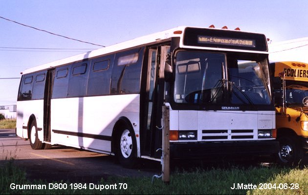 BUS/AUTOBUS: Grumman D800 1984 Dupont Industries