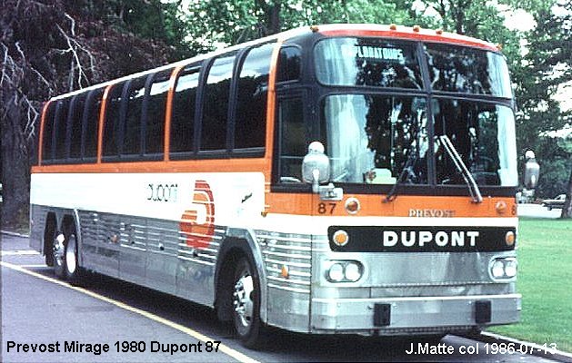 BUS/AUTOBUS: Prevost Le Mirage 1980 Dupont