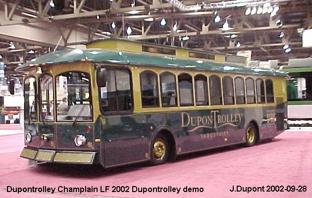 BUS/AUTOBUS: Dupontrolley Champl;ain LF 2002 Dupont 