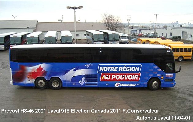BUS/AUTOBUS: Prevost H3-45 2001 Election Canada