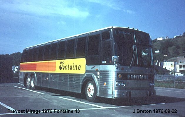 BUS/AUTOBUS: Prevost Le Mirage 1979 Fontaine