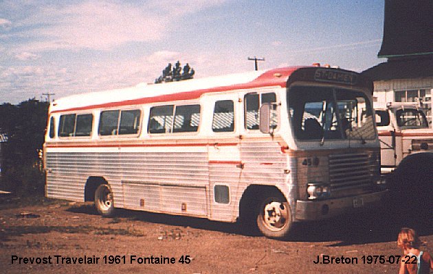 BUS/AUTOBUS: Prevost Travelair 1961 Fontaine