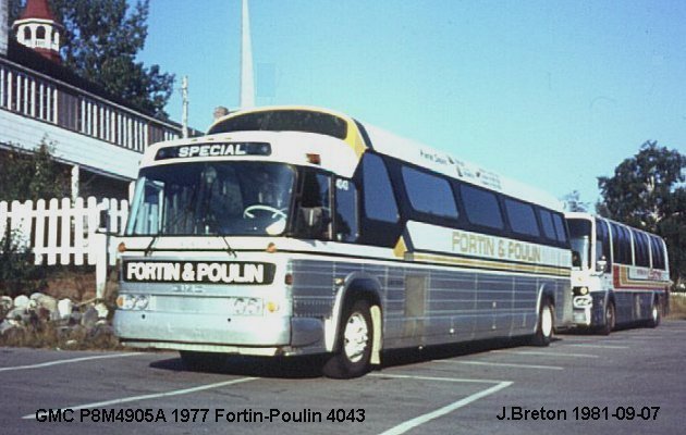 BUS/AUTOBUS: GMC P8M4905A 1977 Fortin-Poulin
