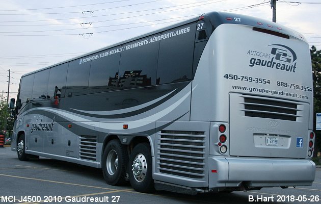 BUS/AUTOBUS: MCI J4500 2010 Gaudreault