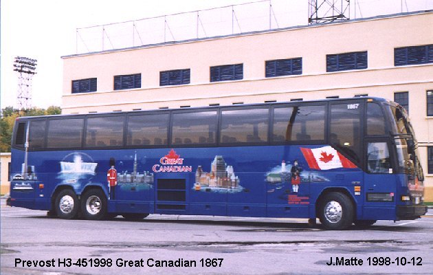 BUS/AUTOBUS: Prevost H3-45 1998 Great Canadian Tours
