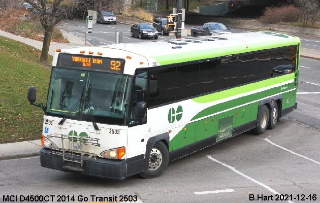 BUS/AUTOBUS: MCI D4500CT 2014 Go Transit