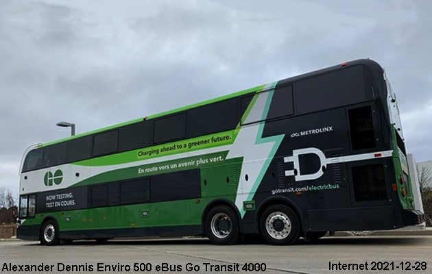 BUS/AUTOBUS: Alexander-Dennis Enviro 500 eBus 2021 Go Transit
