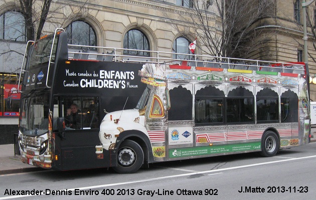 BUS/AUTOBUS: Alexander-Dennis Enviro 400 op 2013 Gray Line Ottawa