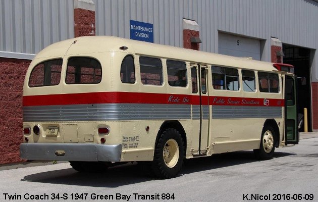 BUS/AUTOBUS: Twin Coach 34-S 1947 Green Bay Transit