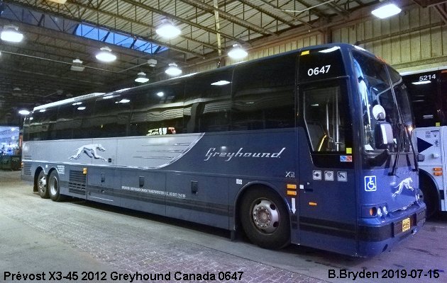 BUS/AUTOBUS: Prevost X3-45 2012 Greyhound Canada