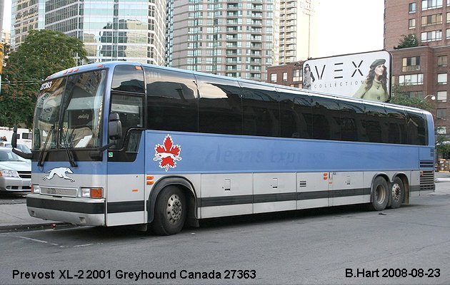 BUS/AUTOBUS: Prevost XL-2 2001 Greyhound Canada