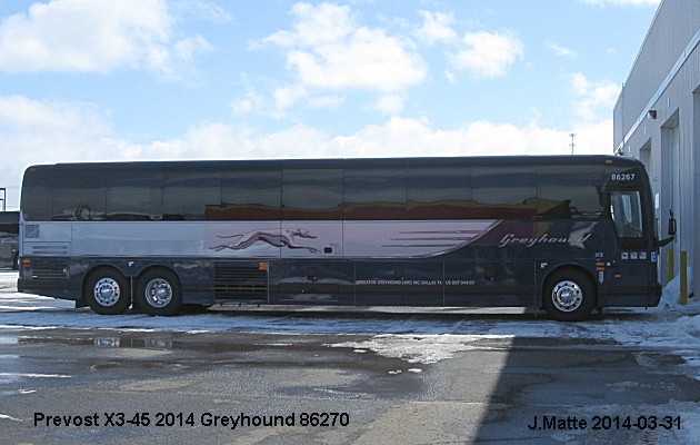 BUS/AUTOBUS: Prevost X3-45 2014 Greyhound