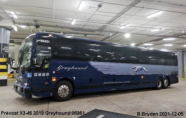 BUS/AUTOBUS: Prevost X3-45 2019 Greyhound
